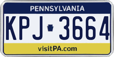 PA license plate KPJ3664