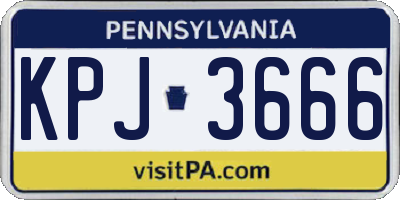 PA license plate KPJ3666