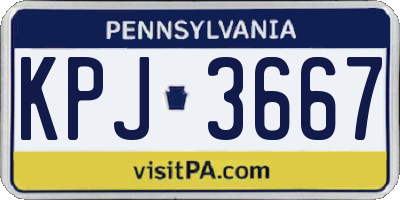 PA license plate KPJ3667