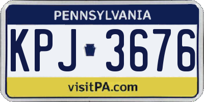 PA license plate KPJ3676