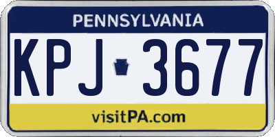 PA license plate KPJ3677
