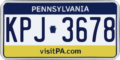 PA license plate KPJ3678