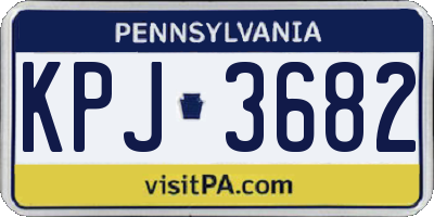 PA license plate KPJ3682