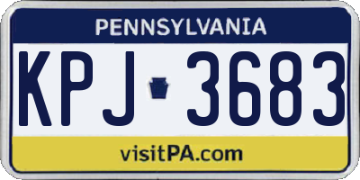 PA license plate KPJ3683