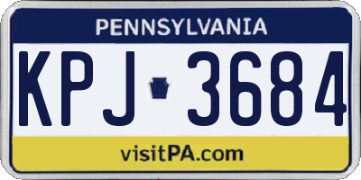 PA license plate KPJ3684