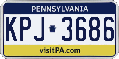 PA license plate KPJ3686