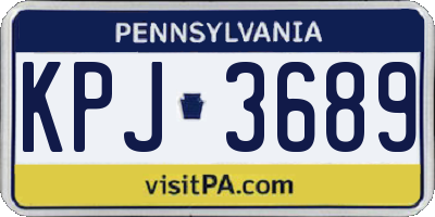PA license plate KPJ3689