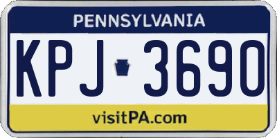 PA license plate KPJ3690