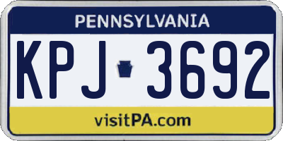 PA license plate KPJ3692