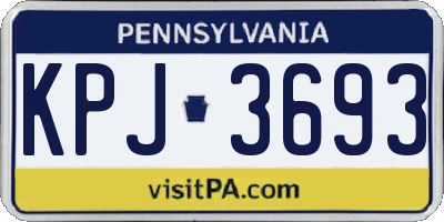 PA license plate KPJ3693