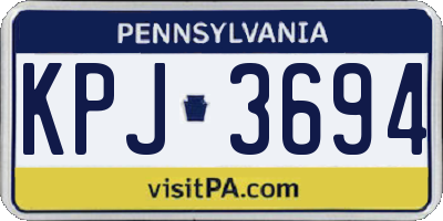 PA license plate KPJ3694