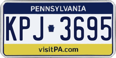 PA license plate KPJ3695