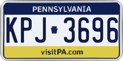 PA license plate KPJ3696