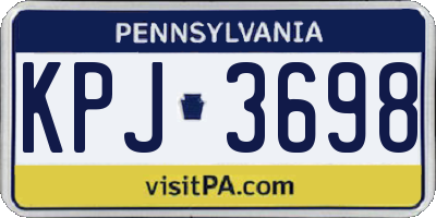 PA license plate KPJ3698