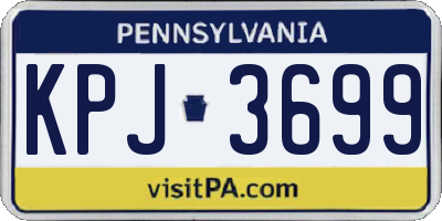 PA license plate KPJ3699