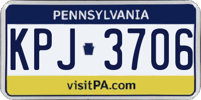 PA license plate KPJ3706