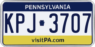 PA license plate KPJ3707
