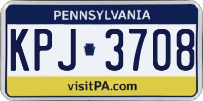PA license plate KPJ3708