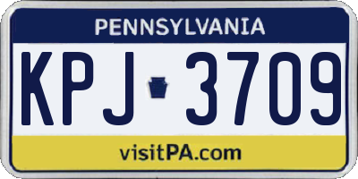 PA license plate KPJ3709