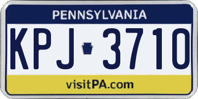 PA license plate KPJ3710