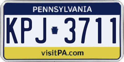 PA license plate KPJ3711