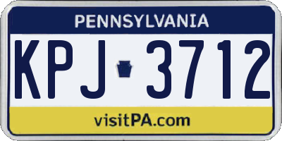 PA license plate KPJ3712