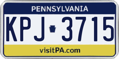 PA license plate KPJ3715