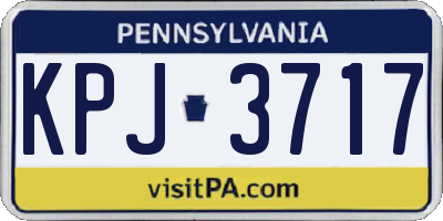 PA license plate KPJ3717