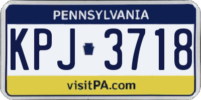 PA license plate KPJ3718