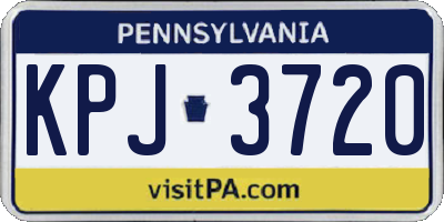 PA license plate KPJ3720