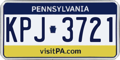 PA license plate KPJ3721