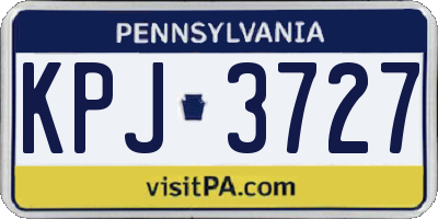 PA license plate KPJ3727