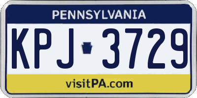 PA license plate KPJ3729