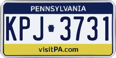 PA license plate KPJ3731