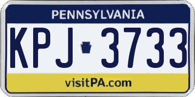 PA license plate KPJ3733