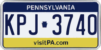 PA license plate KPJ3740