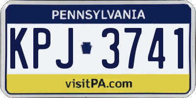 PA license plate KPJ3741