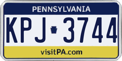 PA license plate KPJ3744