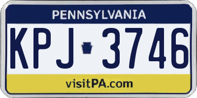 PA license plate KPJ3746