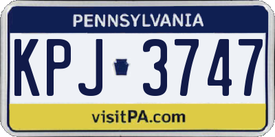 PA license plate KPJ3747