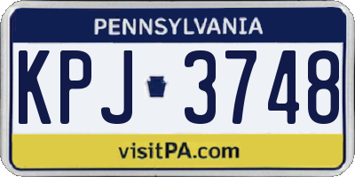 PA license plate KPJ3748