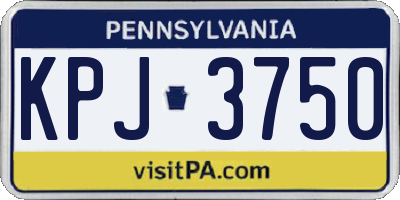 PA license plate KPJ3750