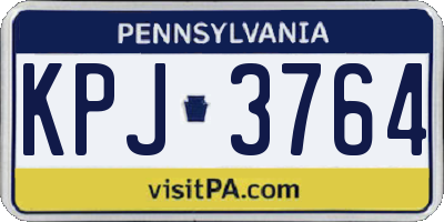 PA license plate KPJ3764