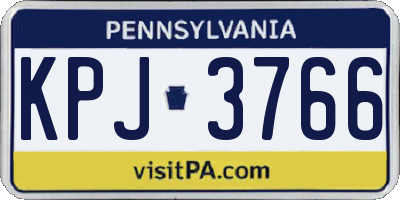 PA license plate KPJ3766