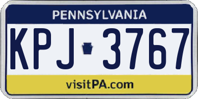 PA license plate KPJ3767