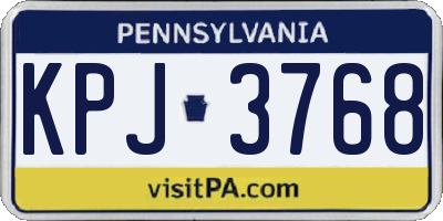 PA license plate KPJ3768