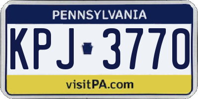 PA license plate KPJ3770