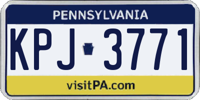 PA license plate KPJ3771
