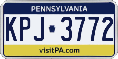 PA license plate KPJ3772