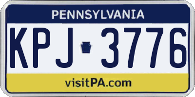 PA license plate KPJ3776